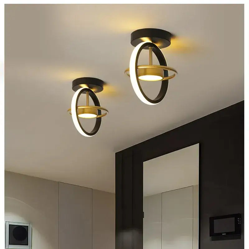 Gold Black Ring Ceiling Light