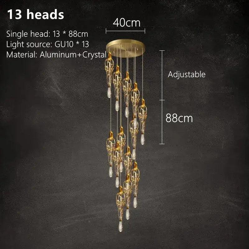 Gold Crystal Cage Chandelier