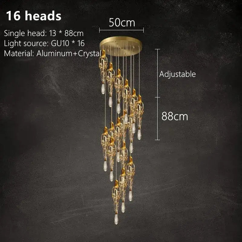 Gold Crystal Cage Chandelier