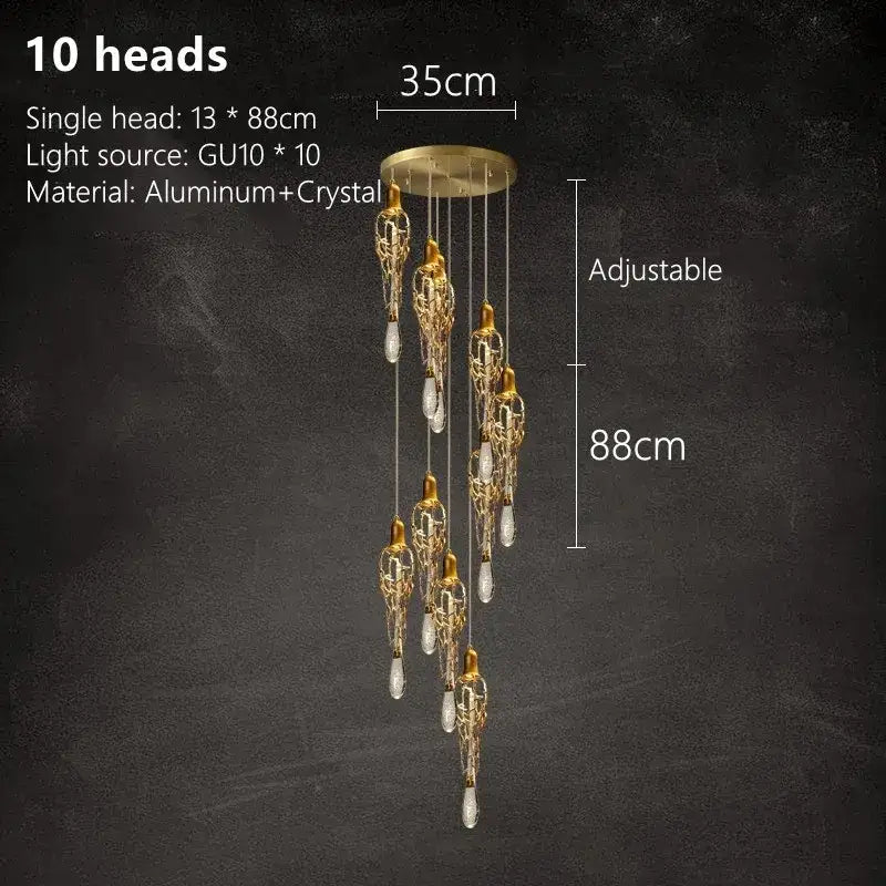 Gold Crystal Cage Chandelier