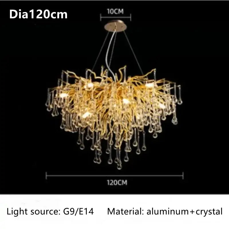 Gold Crystal 150cm Ceiling Chandelier