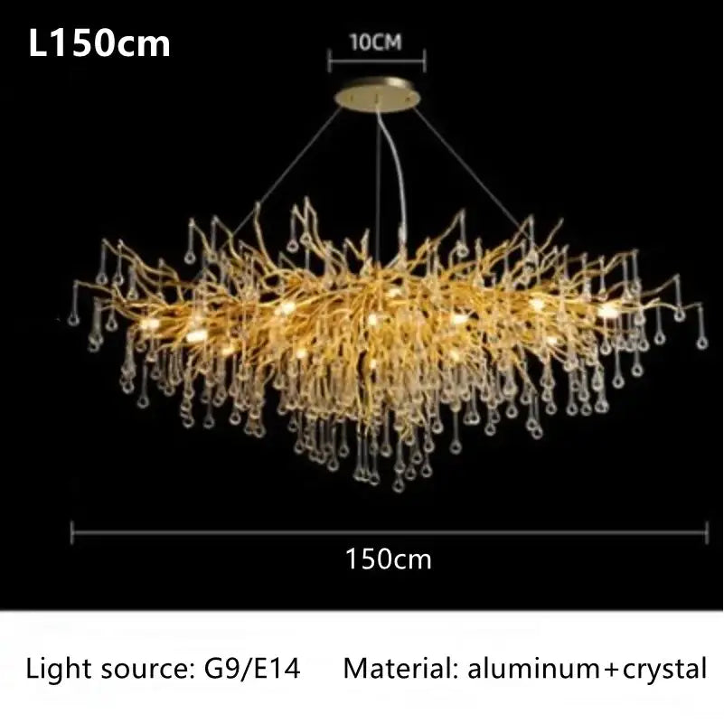 Gold Crystal 150cm Ceiling Chandelier