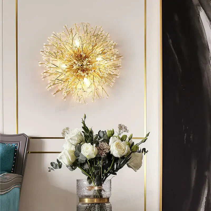 Gold Crystal LED Wall Light