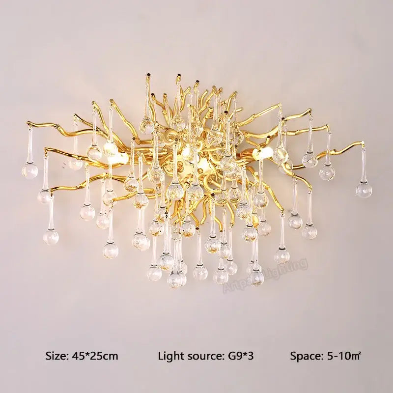 Gold Crystal LED Wall Light