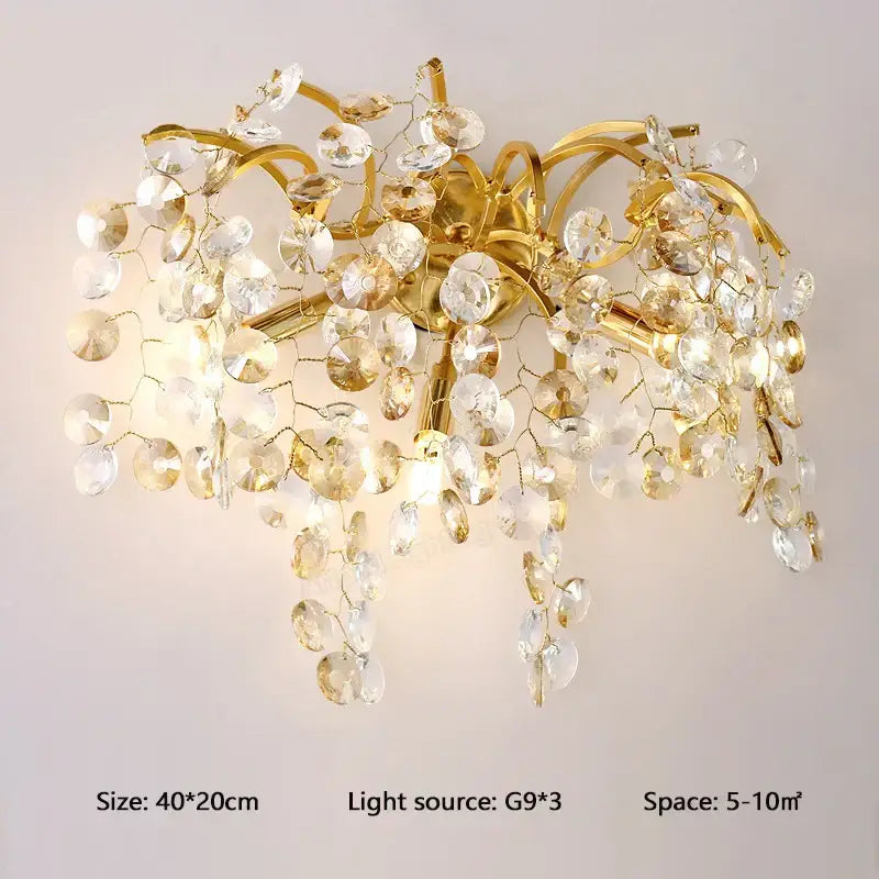 Gold Crystal LED Wall Light