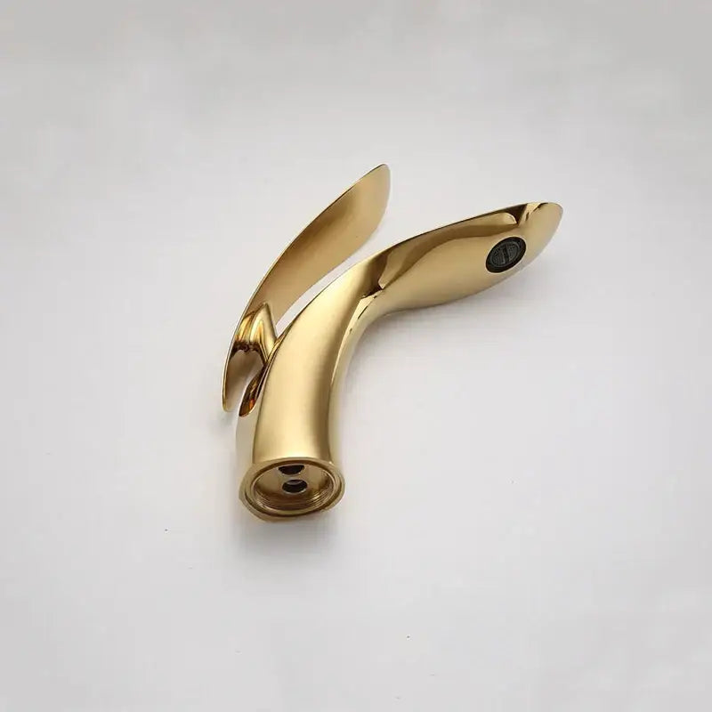 Gold Brass Single-Handle Basin Faucet Luxury