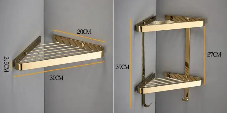 Gold Brass Shower Rack