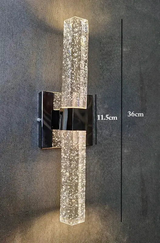 Gold Crystal Wall Sconce with Tricolor Light