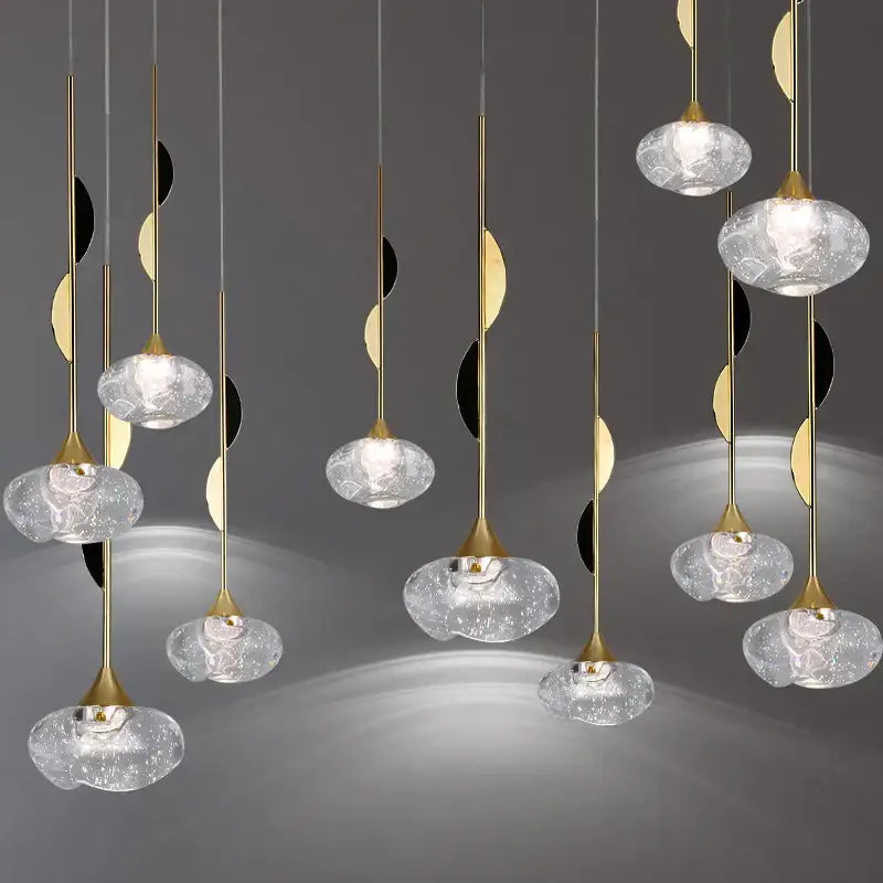 Gold Crystal Dining Pendant 11cm Crystal Shade