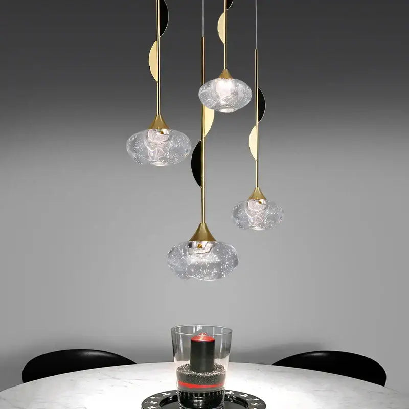 Gold Crystal Dining Pendant 11cm Crystal Shade