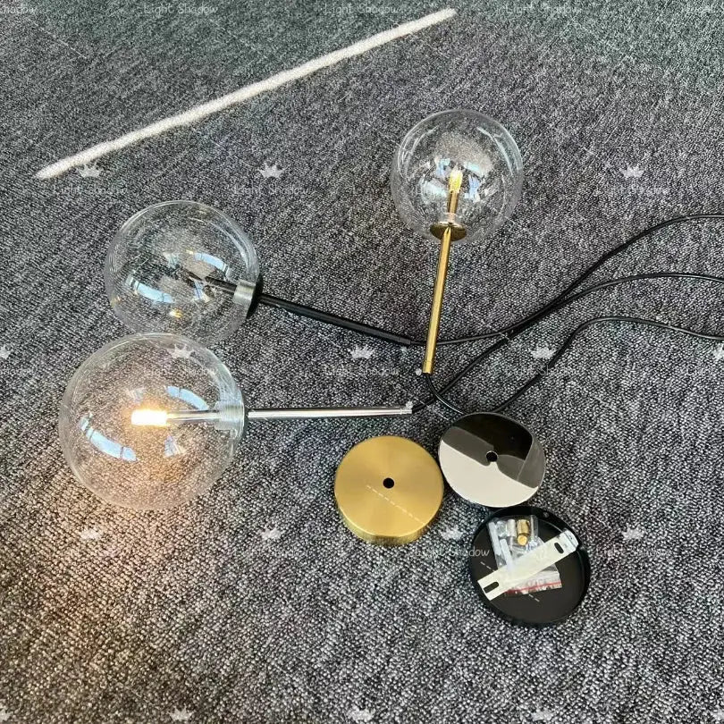 Gold Bubble Glass Pendant with 150cm Wire