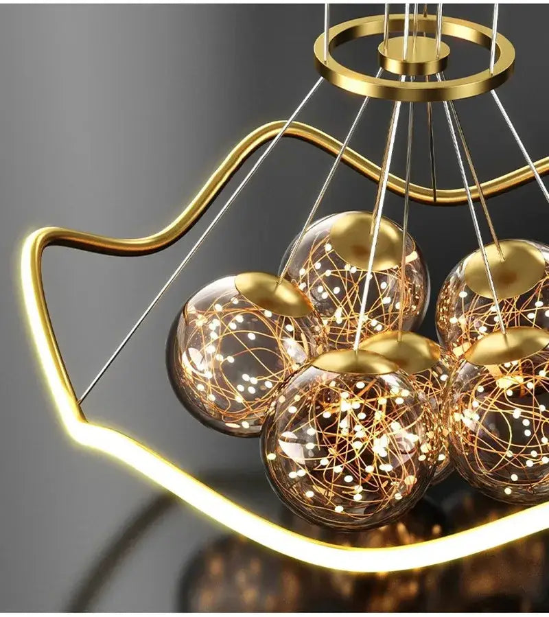 Gold Dimmable Bubble Chandelier