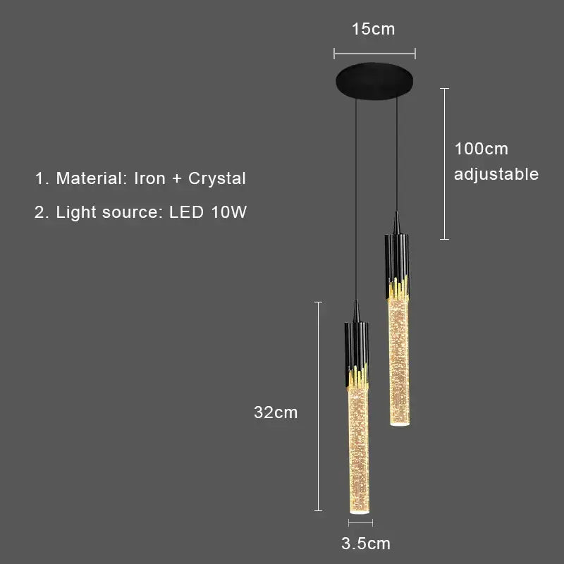 Gold Bubbles Crystal Pendant