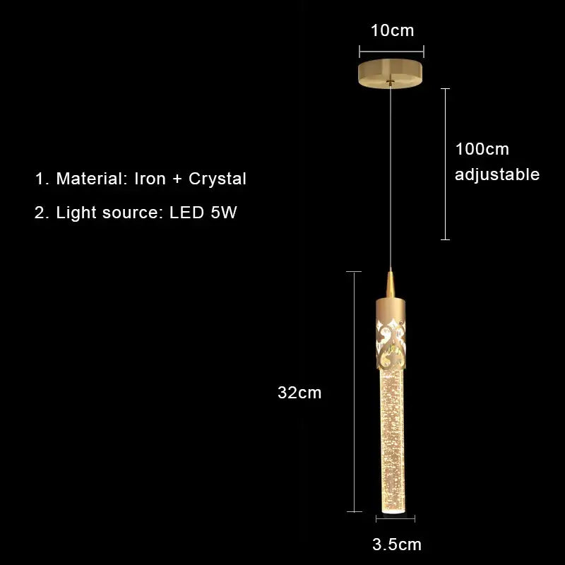 Gold Bubbles Crystal Pendant