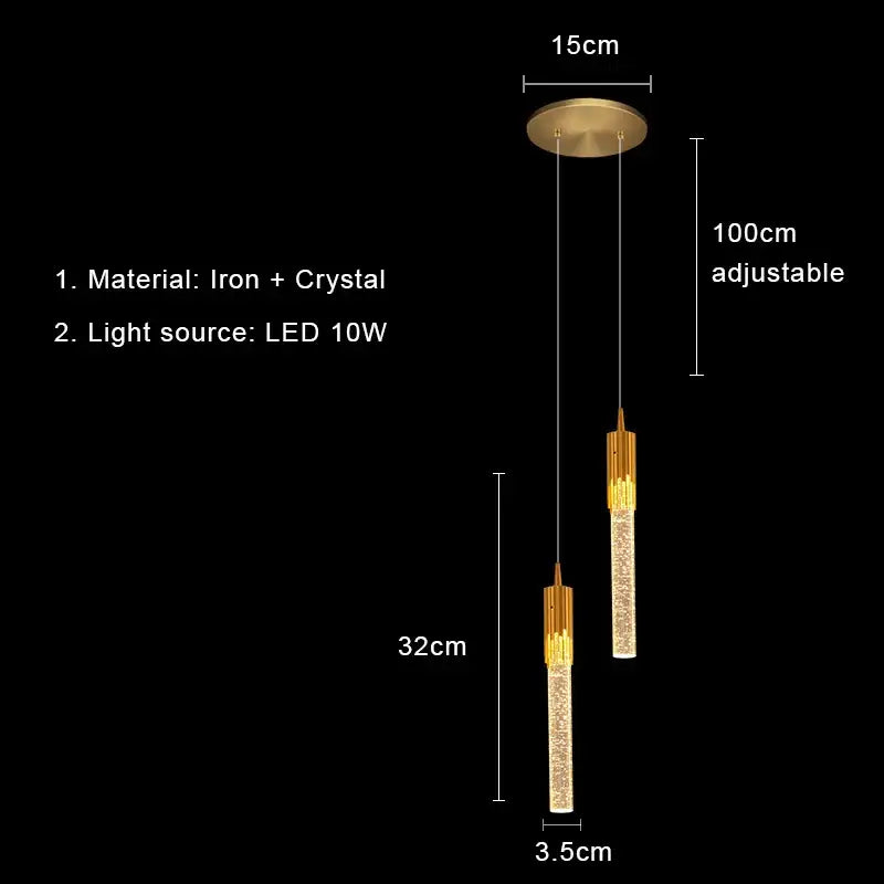 Gold Bubbles Crystal Pendant