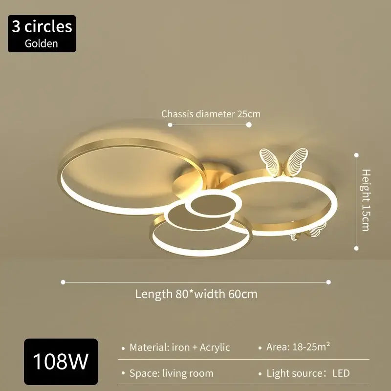 Gold Butterflies Ceiling Light