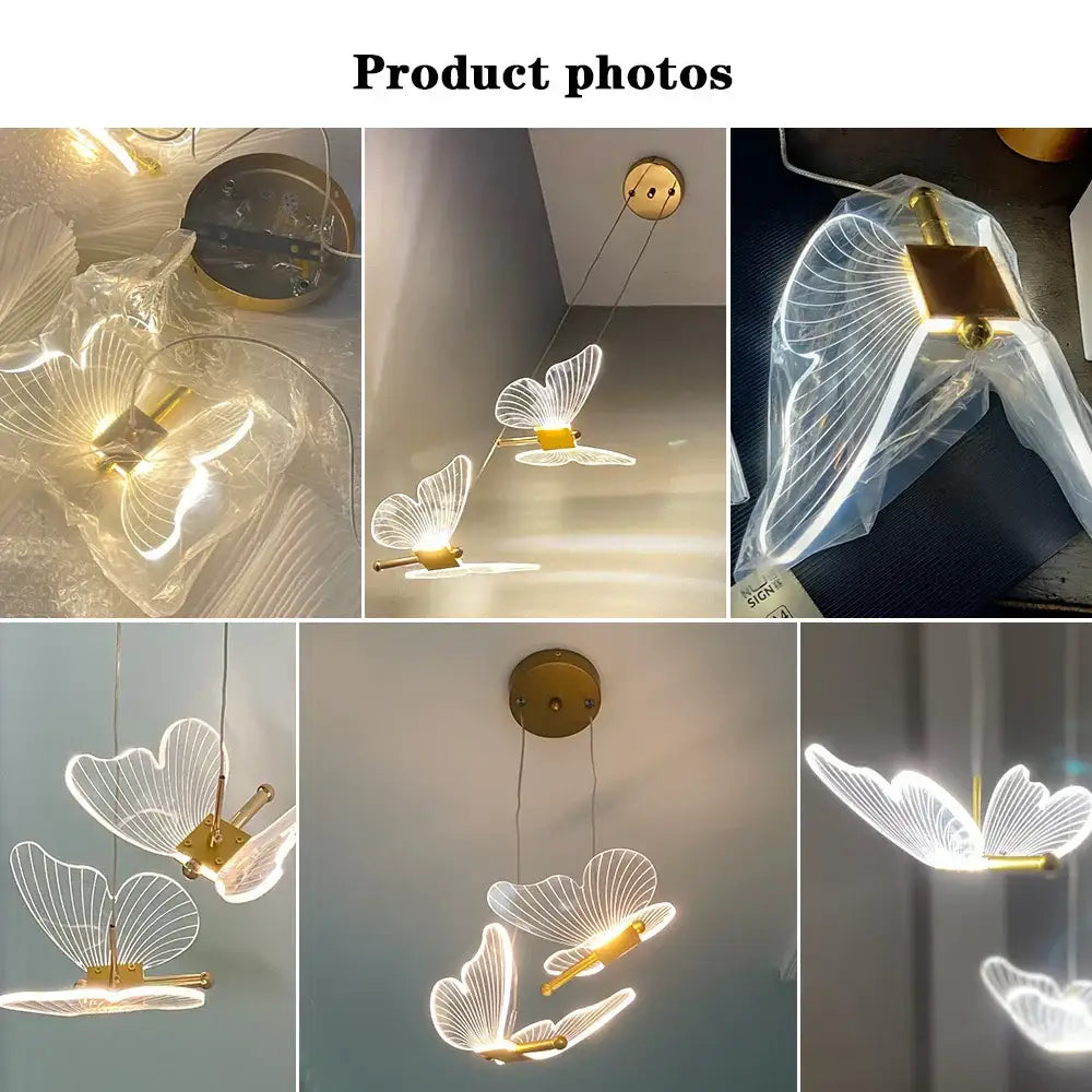 Gold Acrylic LED Chandelier Dimmable for Bedroom