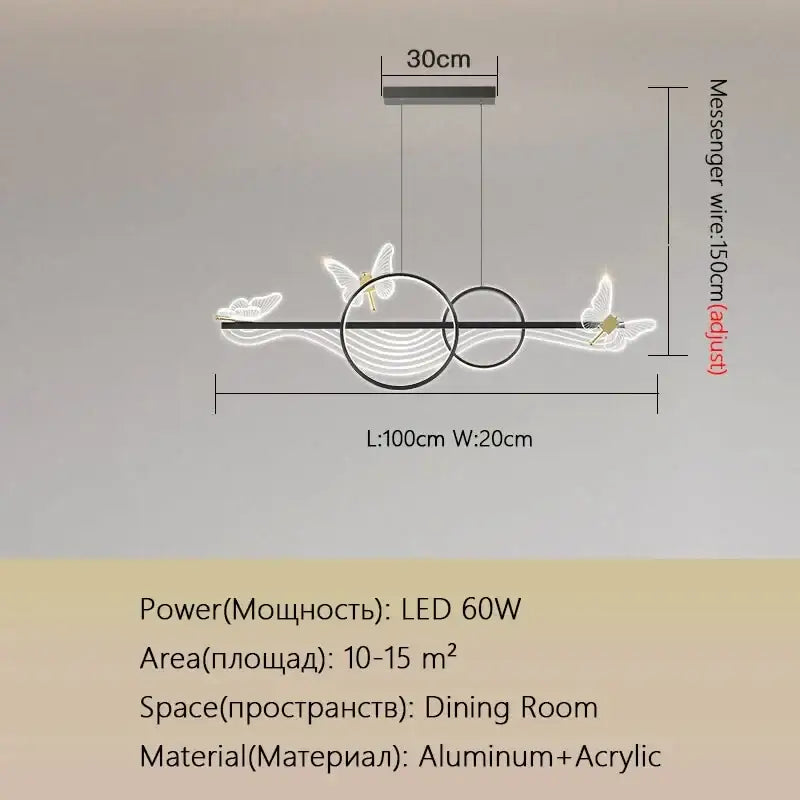 Gold Butterfly Pendant Light
