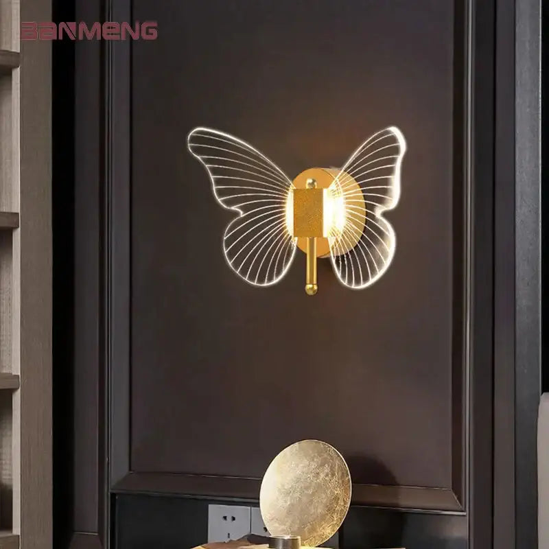 Gold Butterfly Wall Sconce with Soft LED Glow