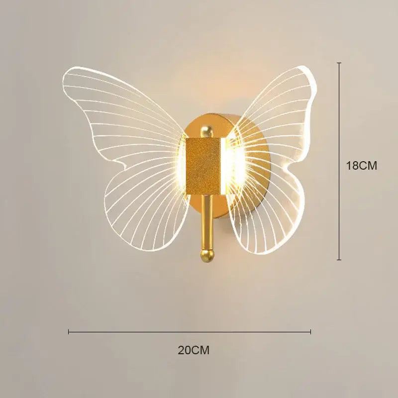 Gold Butterfly Wall Sconce with Soft LED Glow