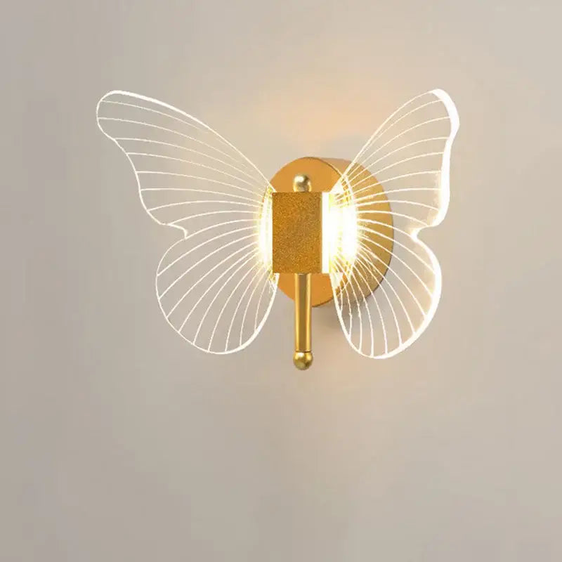 Gold Butterfly Wall Sconce with Soft LED Glow