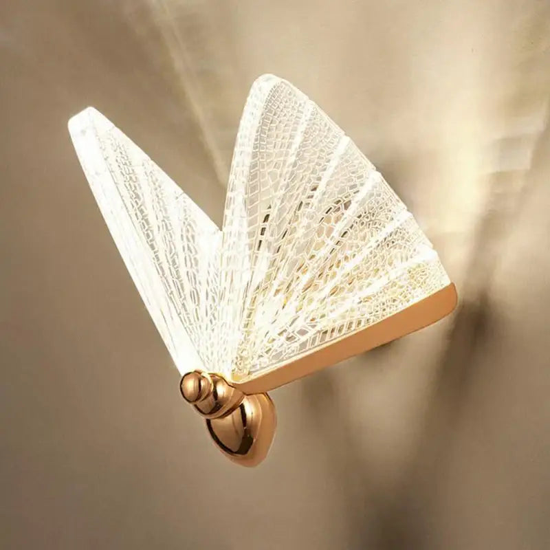Gold Butterfly Wall Lamp with Lace Design 22cm