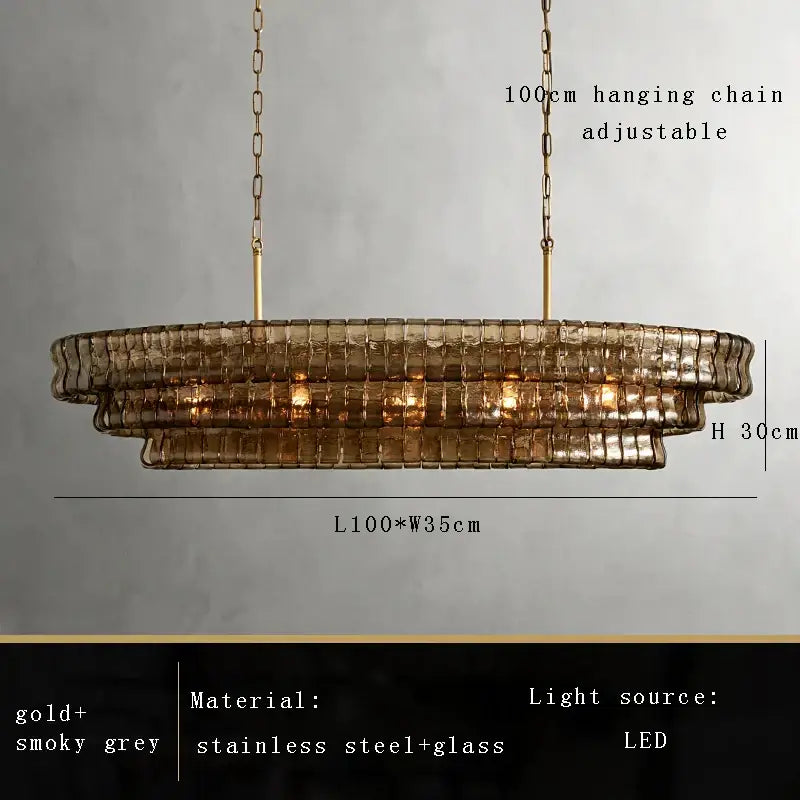 Gold Crystal Dining Chandelier 4-Layer Design