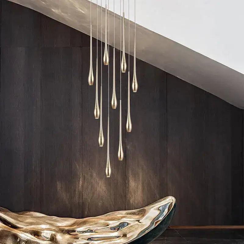 Gold LED Ceiling Chandelier 25-Light 3-Color