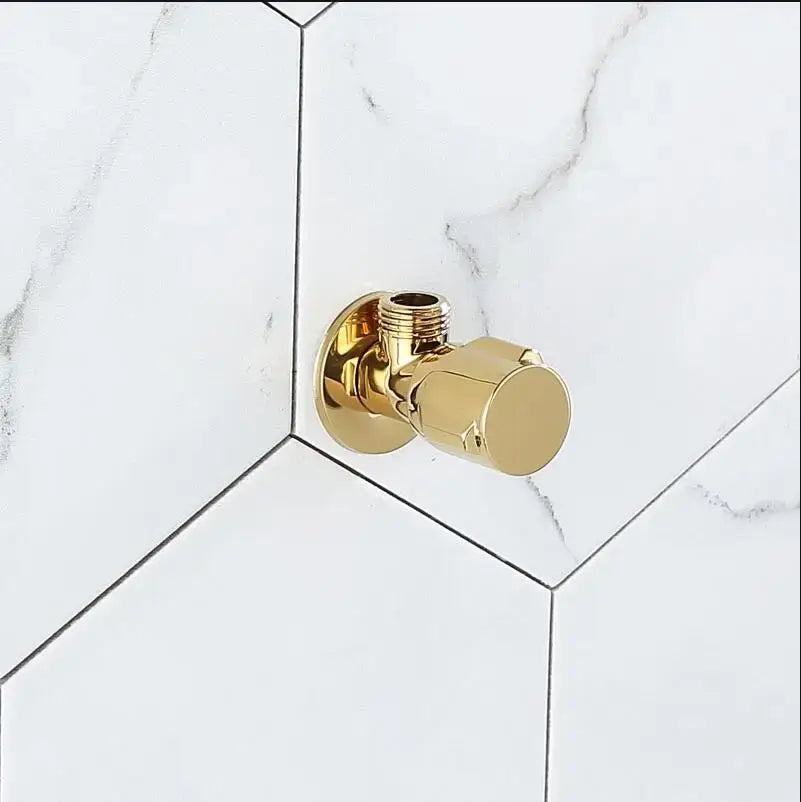 Gold Brass Triangle Valve Space-Saving Design