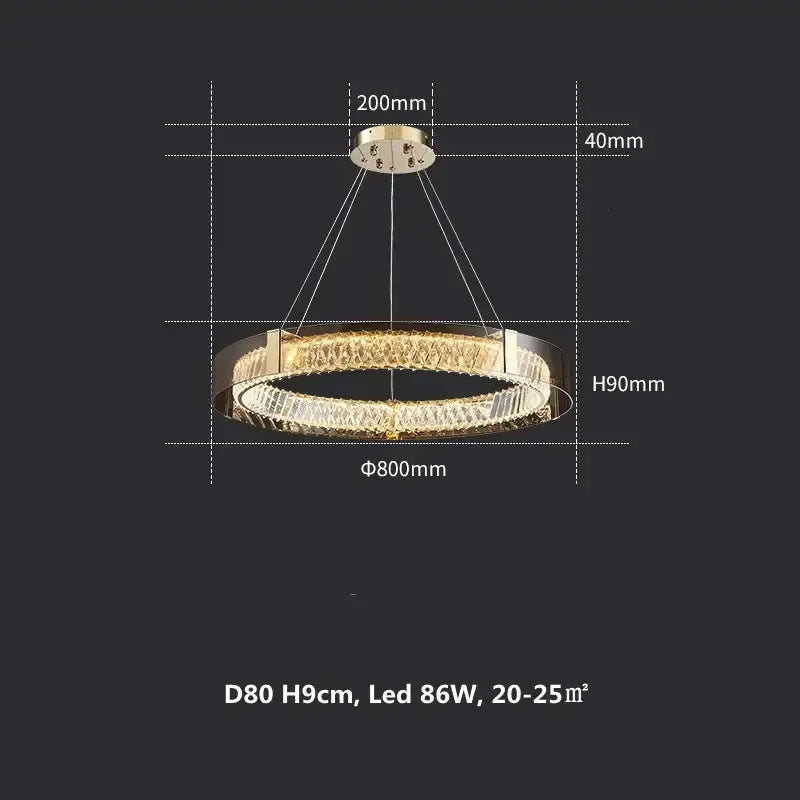 Chrome Crystal LED Ceiling Lamp