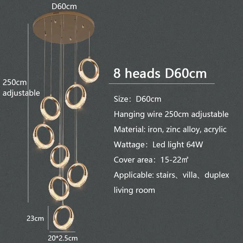 Gold Ring LED Chandelier