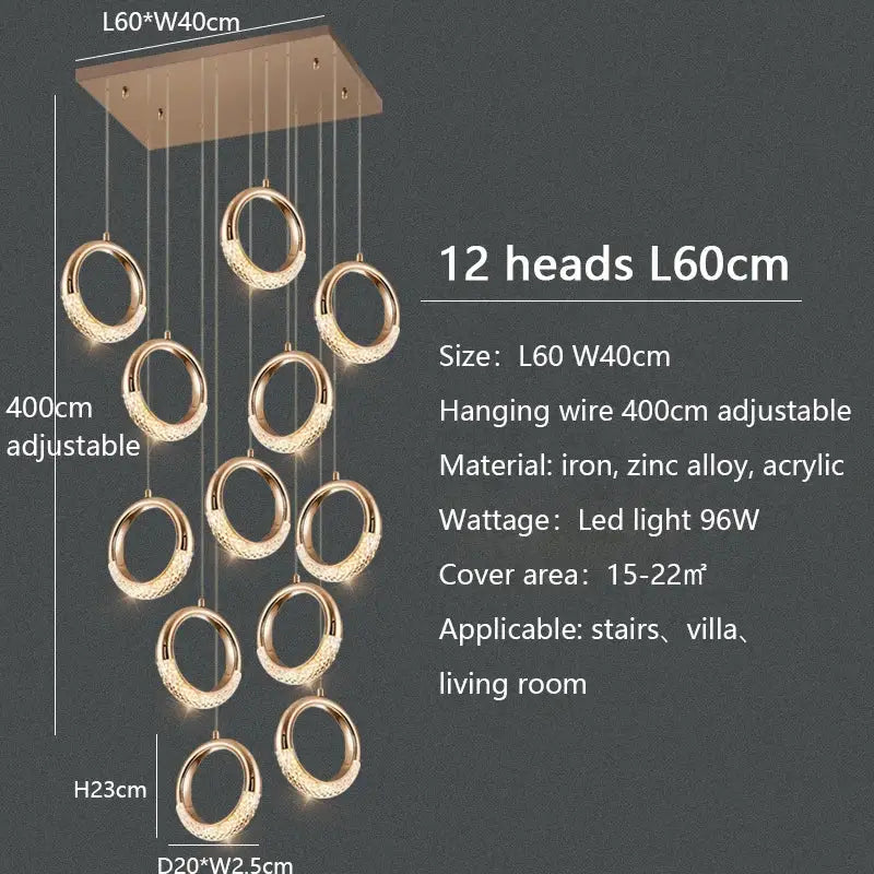 Gold Ring LED Chandelier