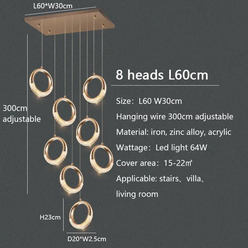 Gold Ring LED Chandelier