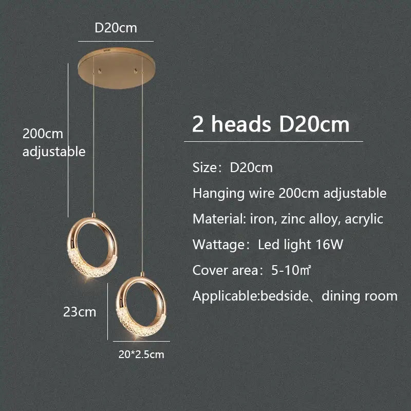 Gold Ring LED Chandelier