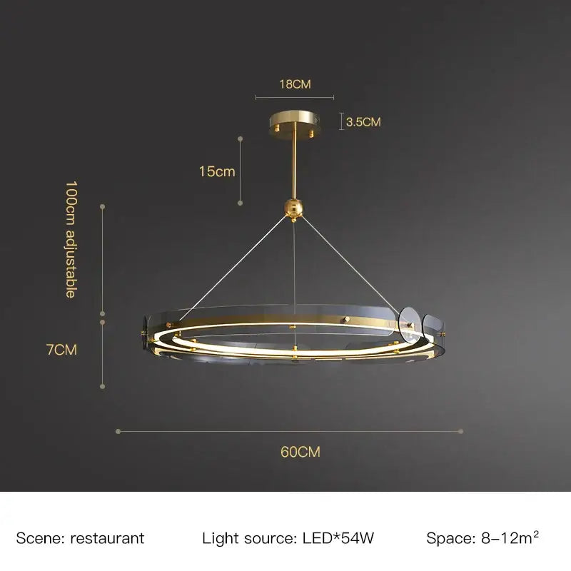 Gold Ring LED 80cm Chandelier