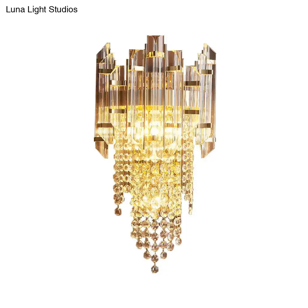Gold Crystal Tiered Sconce