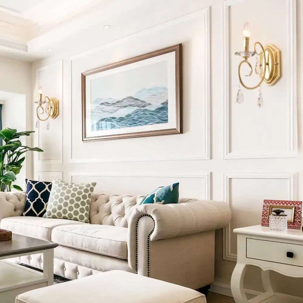 Gold Crystal Wall Sconce for Corridor Hallway