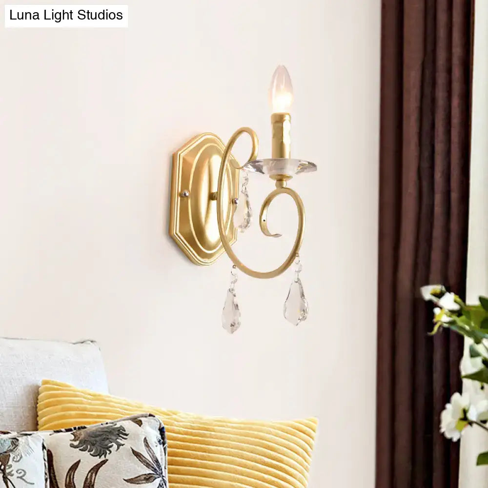 Gold Crystal Wall Sconce for Corridor Hallway