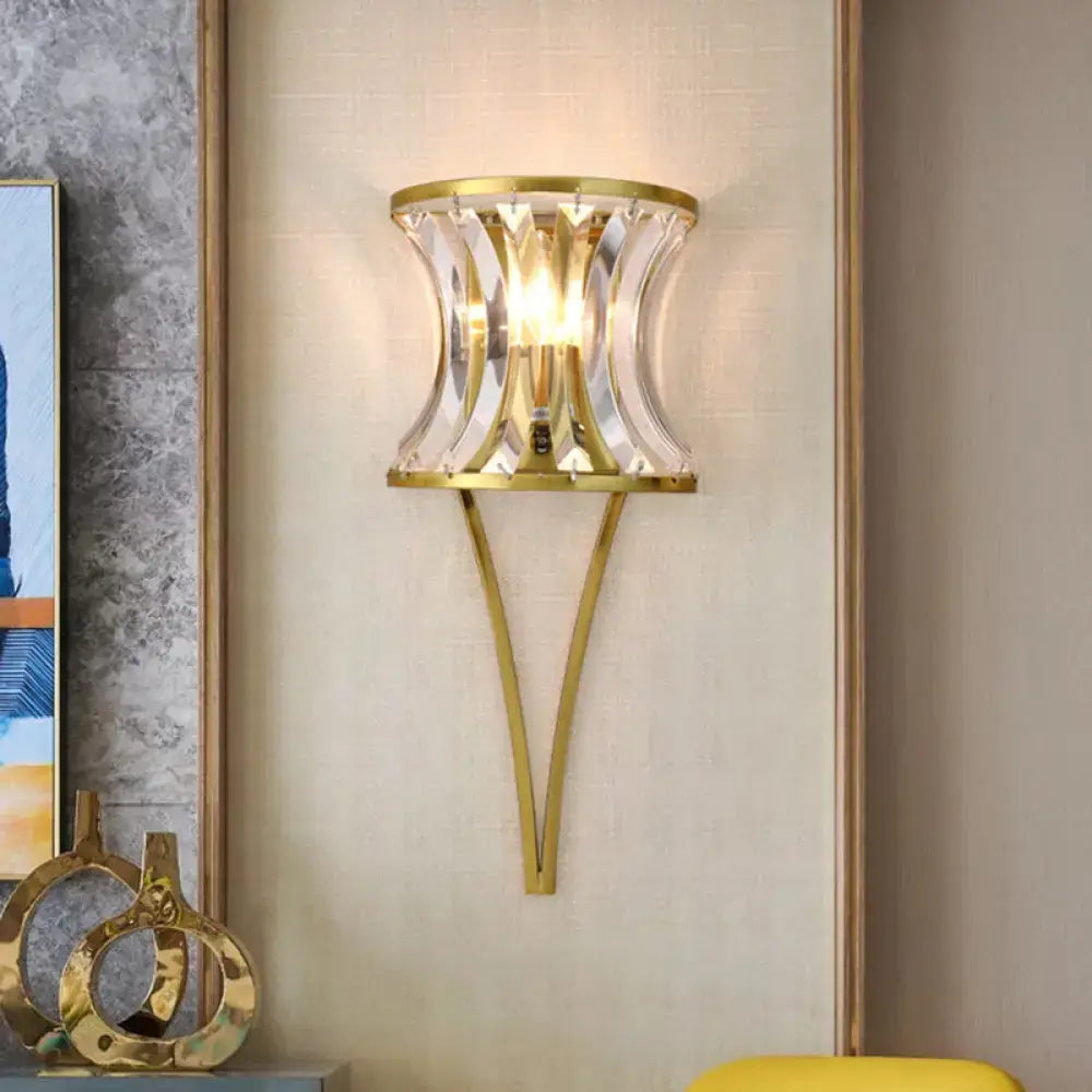 Gold Crystal Hourglass Sconce