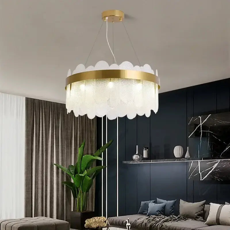 Gold Crystal LED Chandelier For Hotel Suites