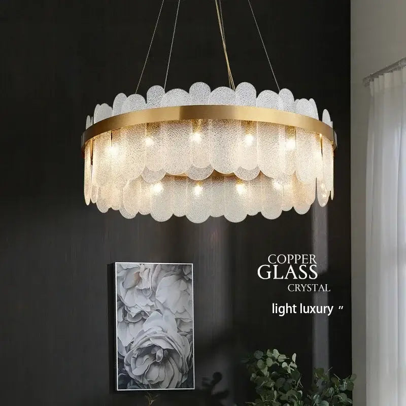 Gold Crystal LED Chandelier For Hotel Suites