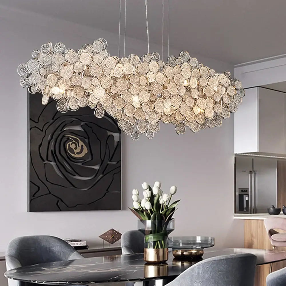 Gold LED Adjustable Ceiling Chandelier