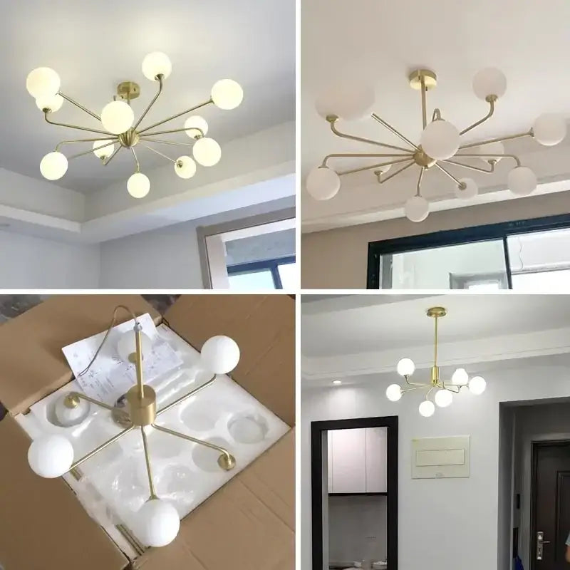 Copper Globe Ceiling Chandelier