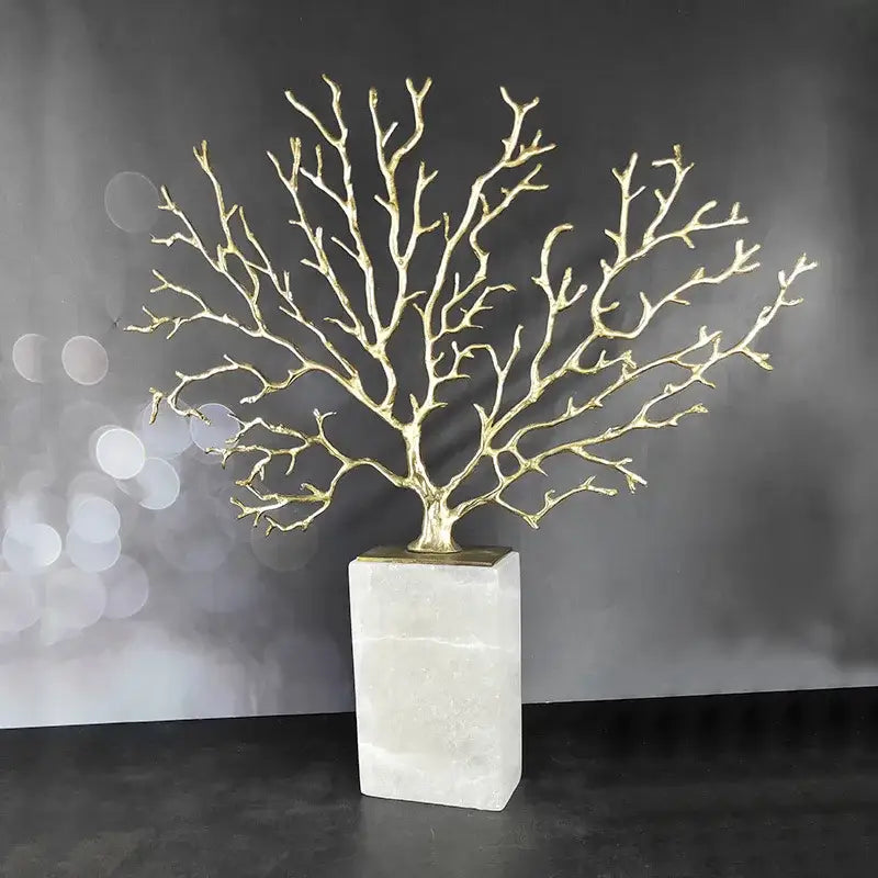 Gold Coral Marble Sculpture