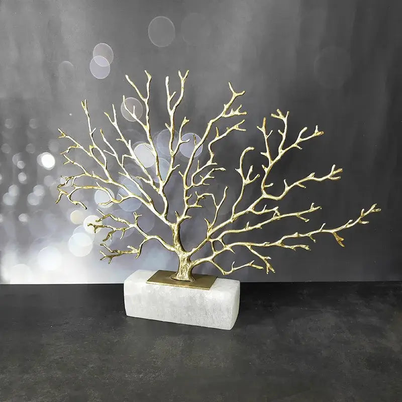 Gold Coral Marble Sculpture