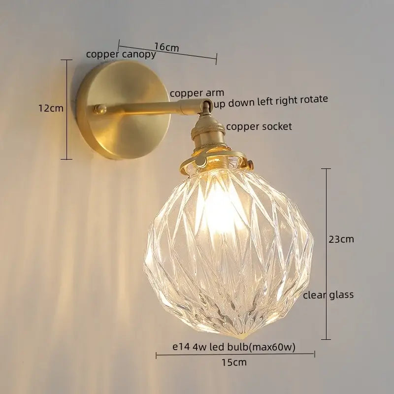 Gold Crackled Glass Wall Light