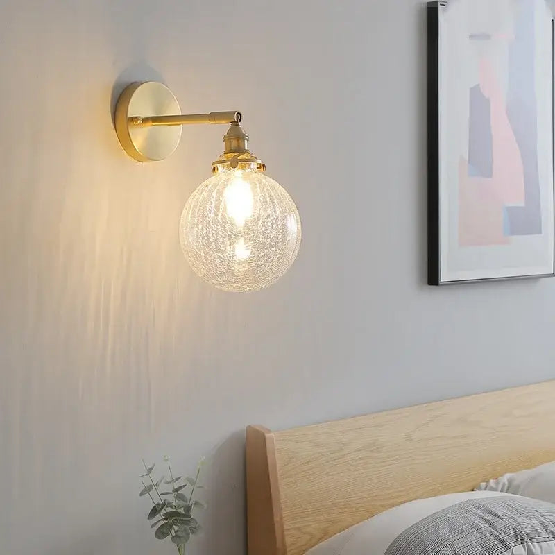 Gold Crackled Glass Wall Light