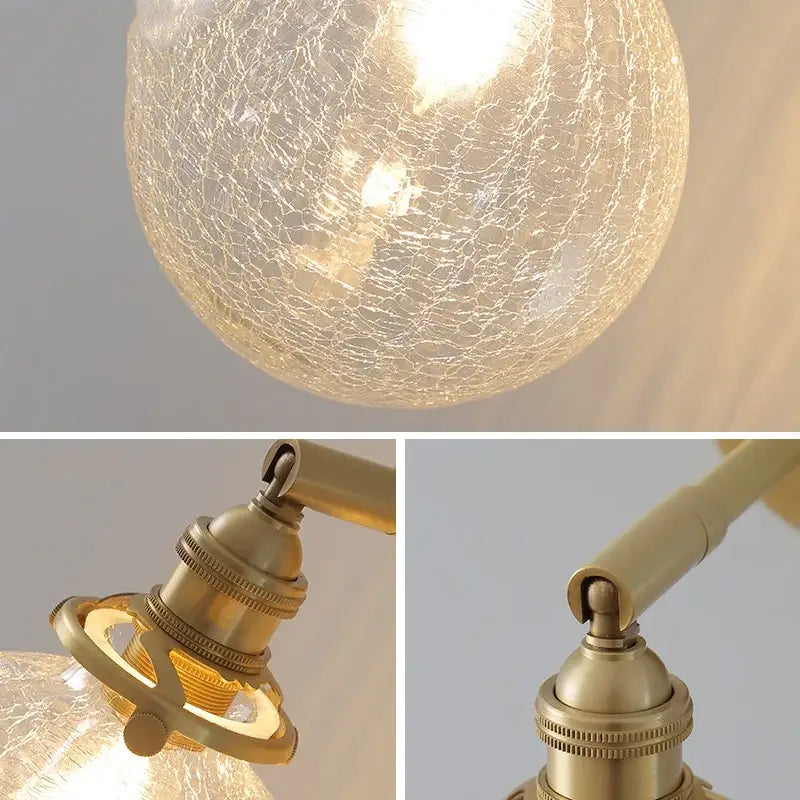 Gold Crackled Glass Wall Light