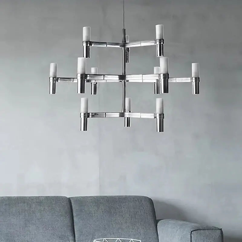 Gold Geometric Crown Chandelier