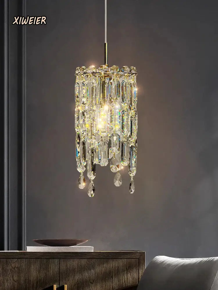 Gold Crystal Pendant Chandelier in Gold or Chrome